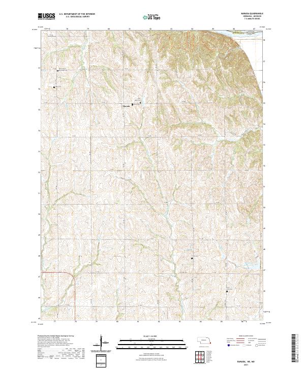 USGS US Topo 7.5-minute map for Barada NEMO 2021