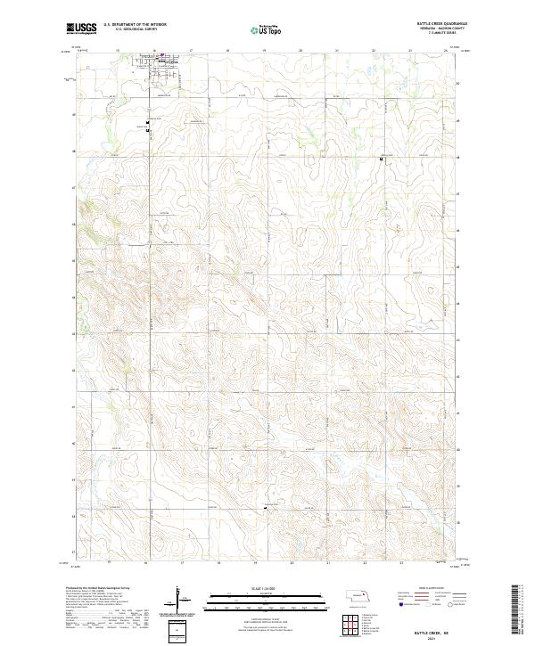 USGS US Topo 7.5-minute map for Battle Creek NE 2021