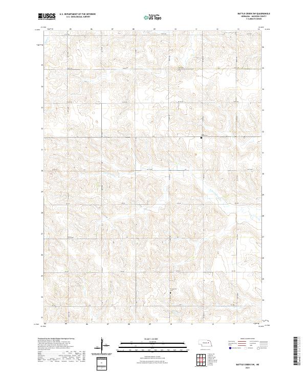 USGS US Topo 7.5-minute map for Battle Creek SW NE 2021