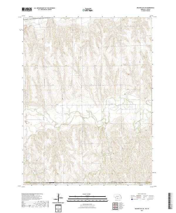 USGS US Topo 7.5-minute map for Beaver City SE NEKS 2021