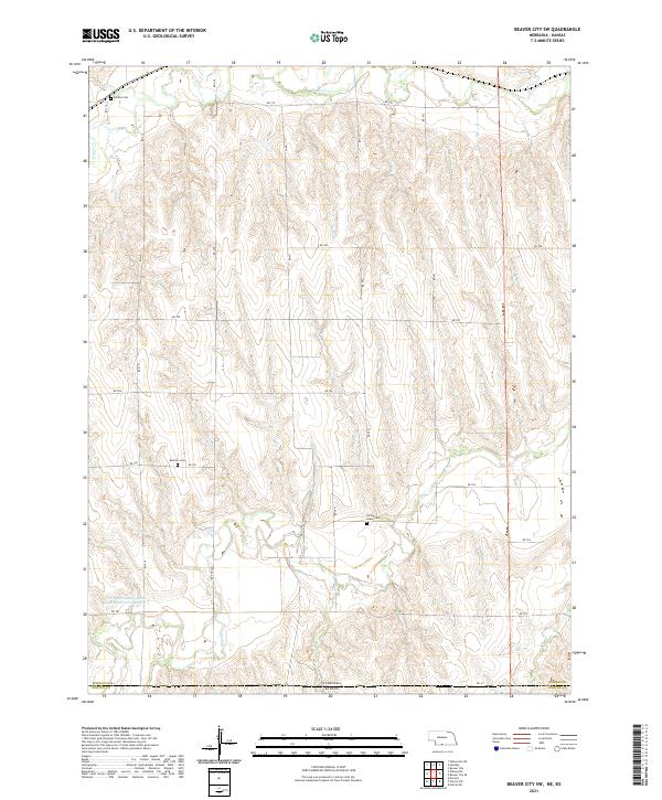 USGS US Topo 7.5-minute map for Beaver City SW NEKS 2021