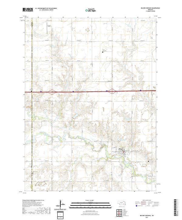 USGS US Topo 7.5-minute map for Beaver Crossing NE 2021