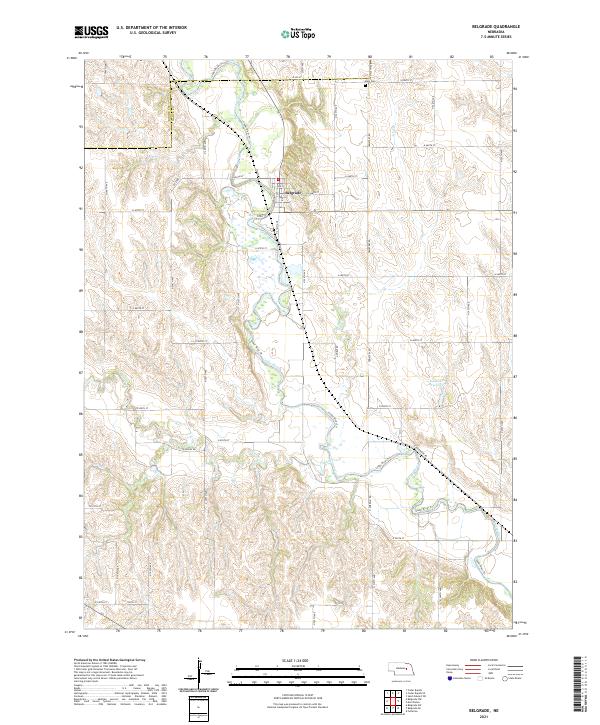 USGS US Topo 7.5-minute map for Belgrade NE 2021