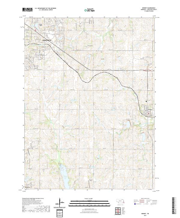 USGS US Topo 7.5-minute map for Bennet NE 2021