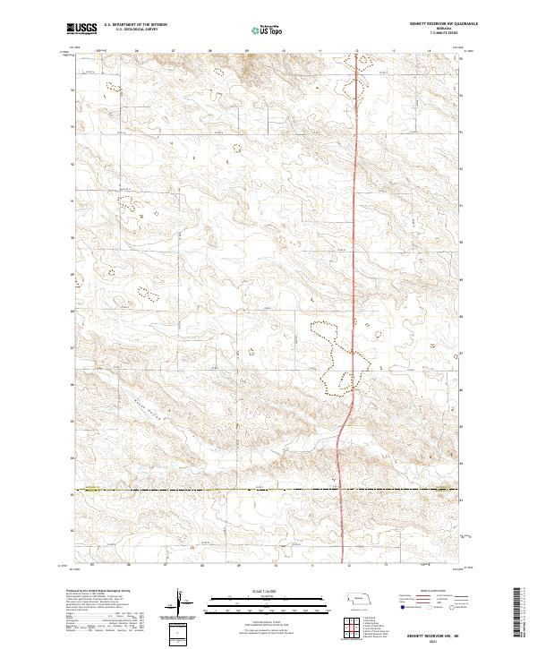 USGS US Topo 7.5-minute map for Bennett Reservoir NW NE 2021