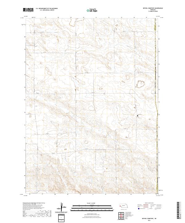 USGS US Topo 7.5-minute map for Bethel Cemetery NE 2021