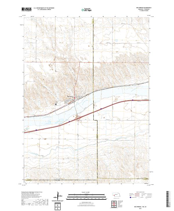 USGS US Topo 7.5-minute map for Big Springs NECO 2021