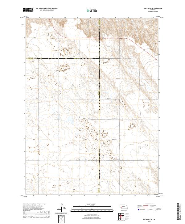 USGS US Topo 7.5-minute map for Big Springs NE NE 2021