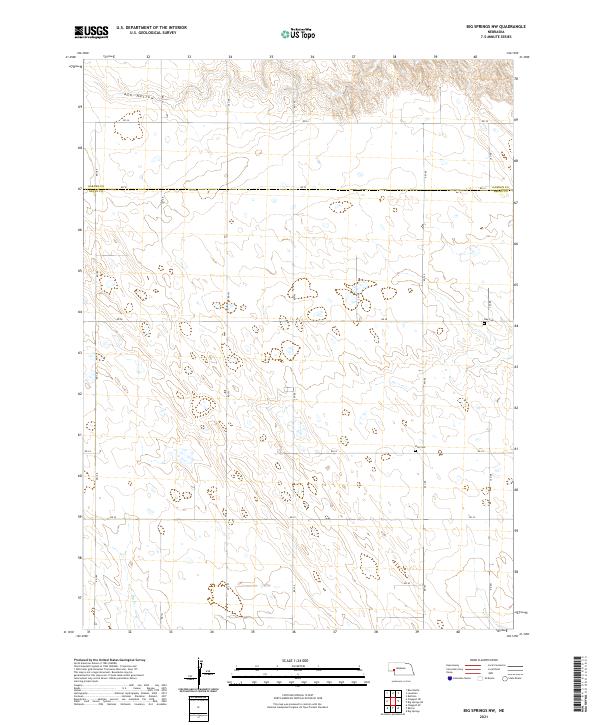 USGS US Topo 7.5-minute map for Big Springs NW NE 2021