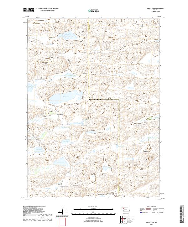 USGS US Topo 7.5-minute map for Billys Lake NE 2021