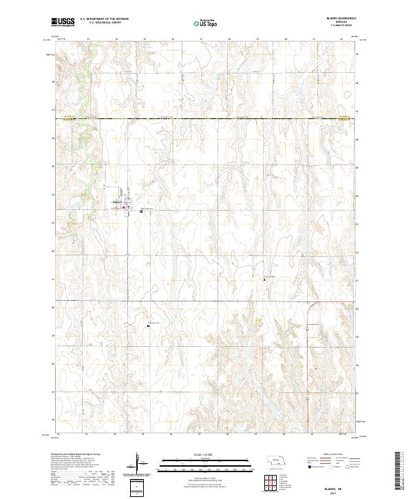 USGS US Topo 7.5-minute map for Bladen NE 2021