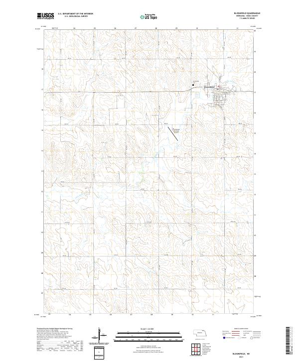 USGS US Topo 7.5-minute map for Bloomfield NE 2021