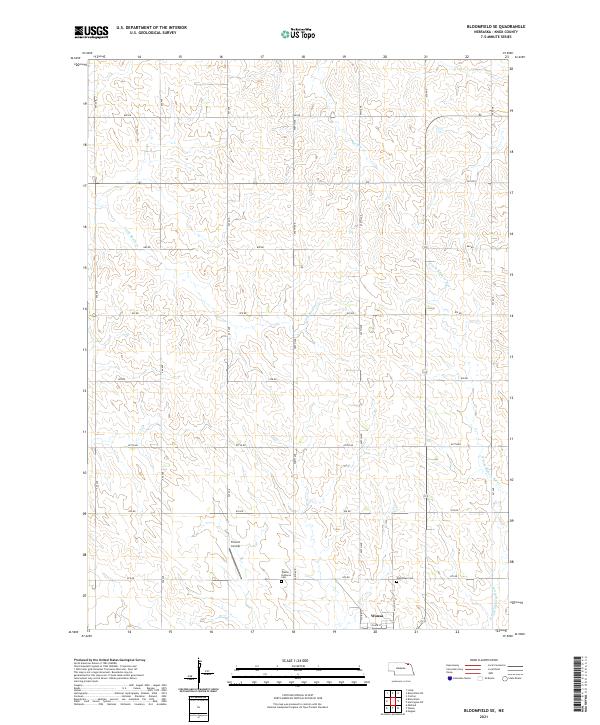 USGS US Topo 7.5-minute map for Bloomfield SE NE 2021