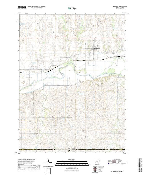 USGS US Topo 7.5-minute map for Bloomington NEKS 2021