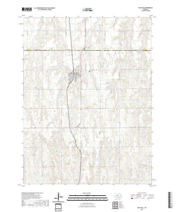 USGS US Topo 7.5-minute map for Blue Hill NE 2021