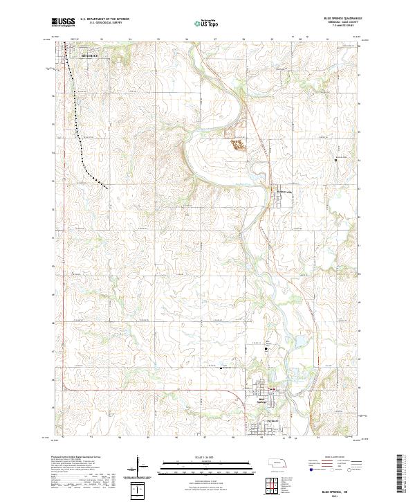 USGS US Topo 7.5-minute map for Blue Springs NE 2021