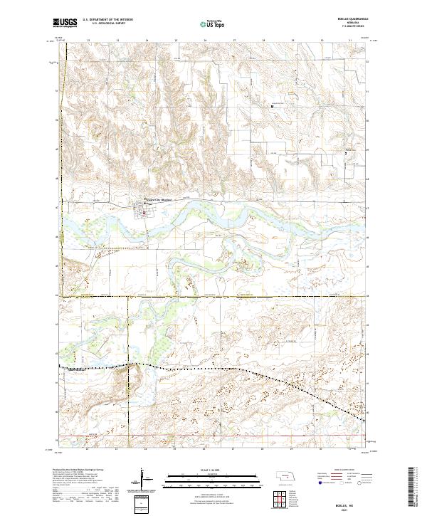 USGS US Topo 7.5-minute map for Boelus NE 2021