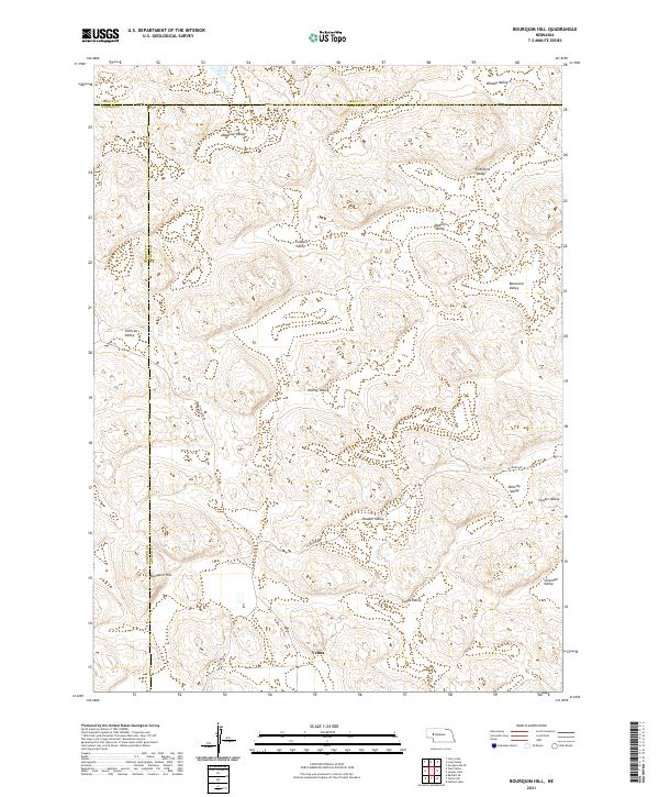 USGS US Topo 7.5-minute map for Bourquim Hill NE 2021