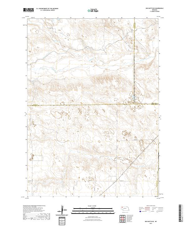 USGS US Topo 7.5-minute map for Box Butte NE NE 2021