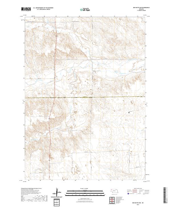 USGS US Topo 7.5-minute map for Box Butte NW NE 2021