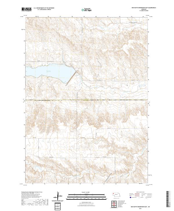 USGS US Topo 7.5-minute map for Box Butte Reservoir East NE 2021