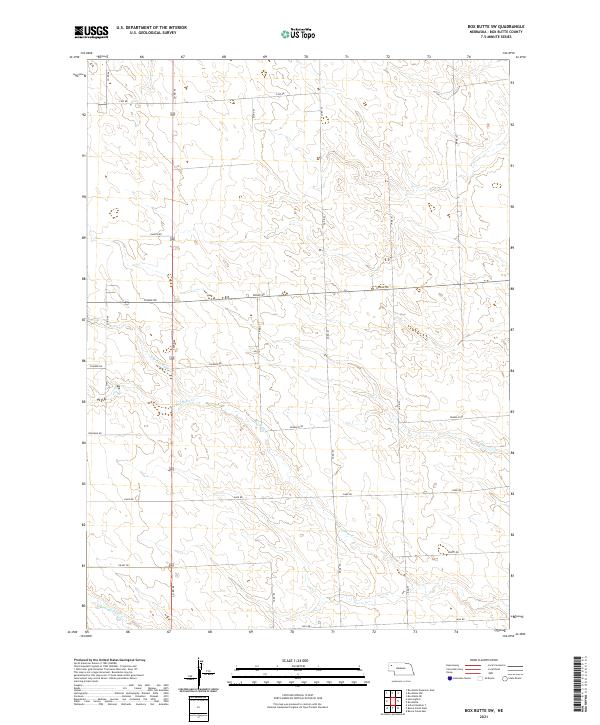 USGS US Topo 7.5-minute map for Box Butte SW NE 2021