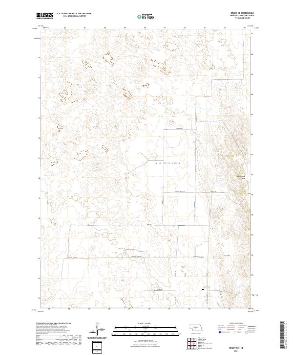 USGS US Topo 7.5-minute map for Brady NE NE 2021