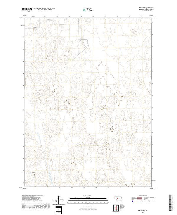 USGS US Topo 7.5-minute map for Brady NW NE 2021