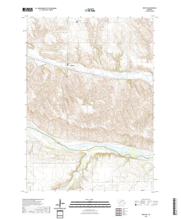 USGS US Topo 7.5-minute map for Bristow NE 2021