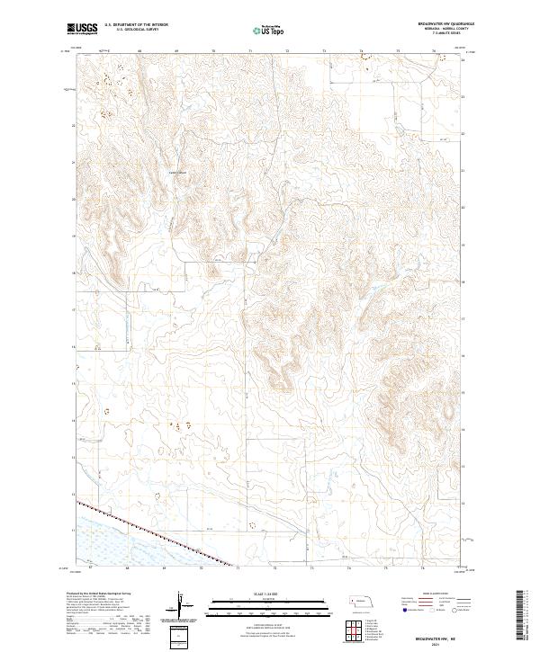 USGS US Topo 7.5-minute map for Broadwater NW NE 2021