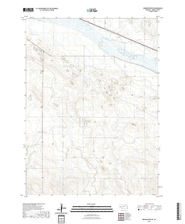 USGS US Topo 7.5-minute map for Broadwater SW NE 2021