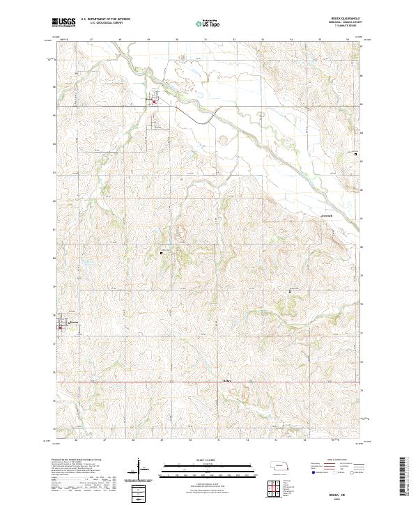 USGS US Topo 7.5-minute map for Brock NE 2021