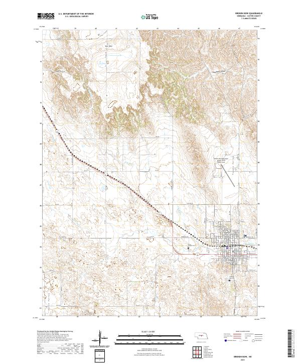 USGS US Topo 7.5-minute map for Broken Bow NE 2021