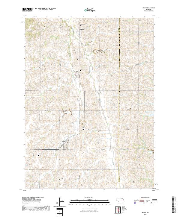 USGS US Topo 7.5-minute map for Bruno NE 2021