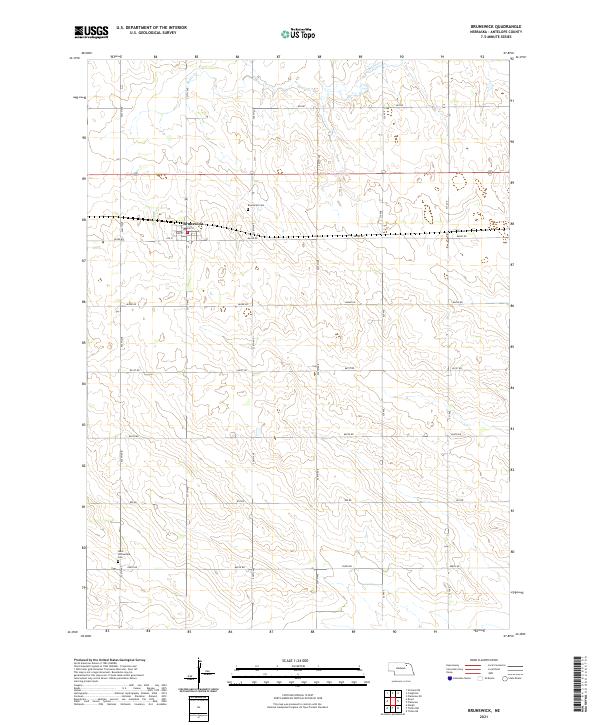 USGS US Topo 7.5-minute map for Brunswick NE 2021