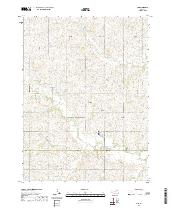 USGS US Topo 7.5-minute map for Burr NE 2021