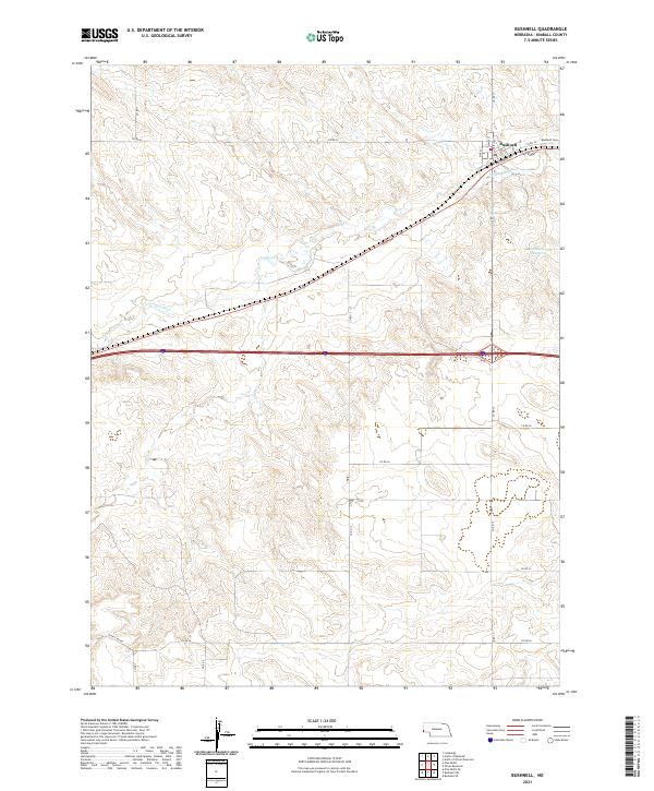 USGS US Topo 7.5-minute map for Bushnell NE 2021