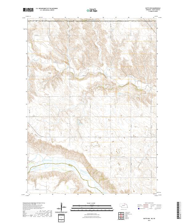 USGS US Topo 7.5-minute map for Butte NW NESD 2021