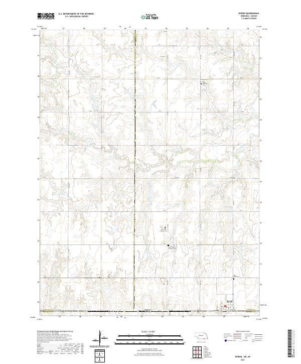 USGS US Topo 7.5-minute map for Byron NEKS 2021