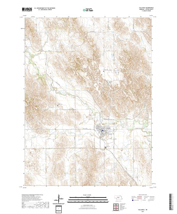 USGS US Topo 7.5-minute map for Callaway NE 2021