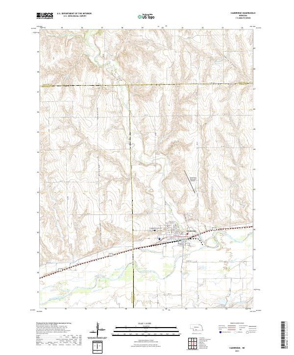 USGS US Topo 7.5-minute map for Cambridge NE 2021