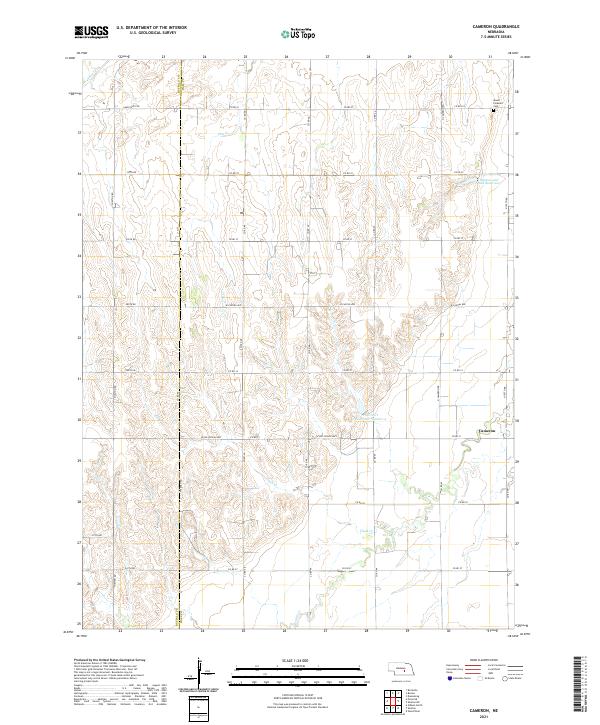 USGS US Topo 7.5-minute map for Cameron NE 2021