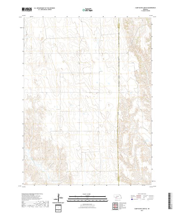 USGS US Topo 7.5-minute map for Camp Hayes Lake SE NE 2021