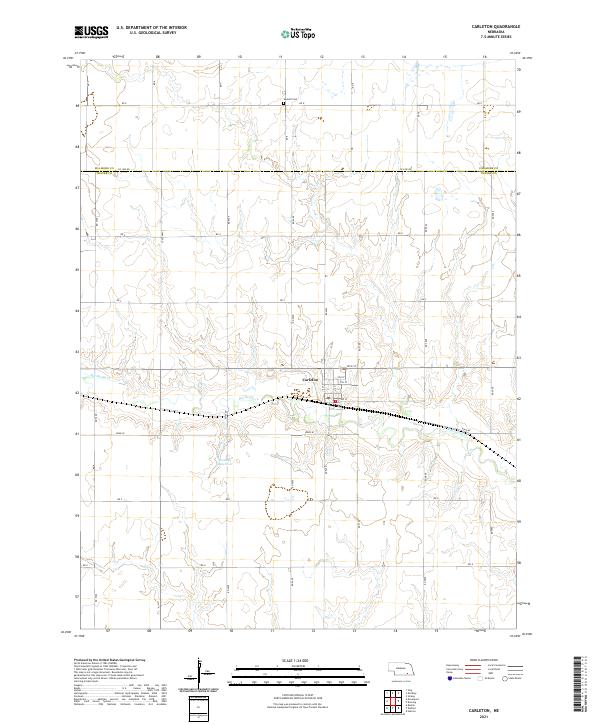 USGS US Topo 7.5-minute map for Carleton NE 2021