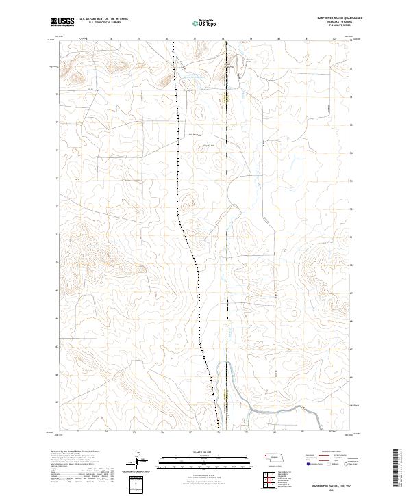 USGS US Topo 7.5-minute map for Carpenter Ranch NEWY 2021