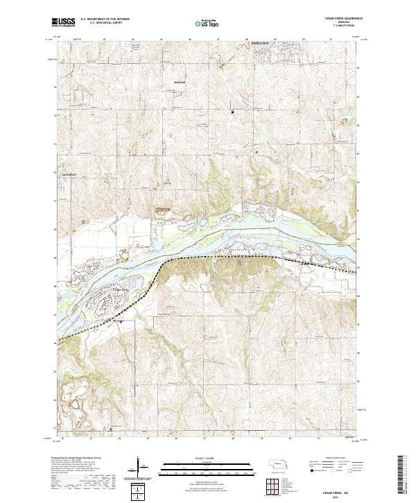 USGS US Topo 7.5-minute map for Cedar Creek NE 2021