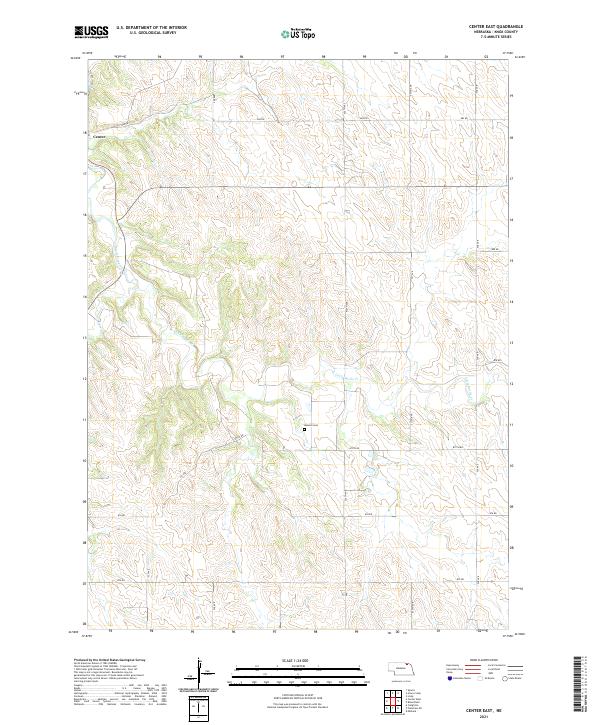 USGS US Topo 7.5-minute map for Center East NE 2021