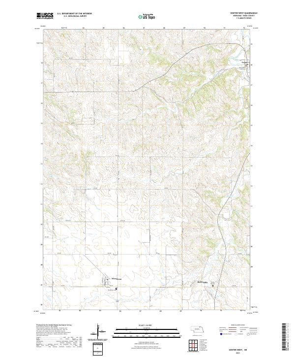 USGS US Topo 7.5-minute map for Center West NE 2021