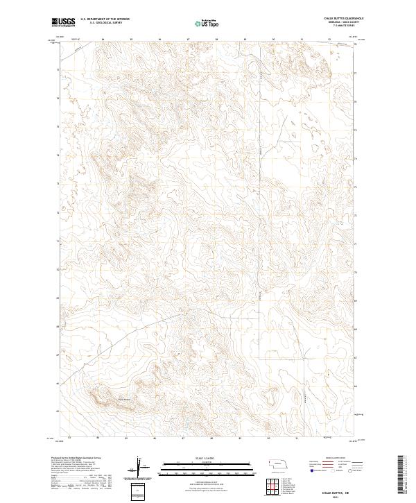 USGS US Topo 7.5-minute map for Chalk Buttes NE 2021