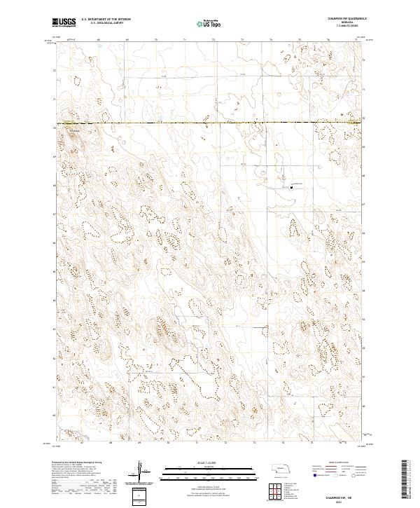 USGS US Topo 7.5-minute map for Champion SW NE 2021